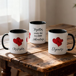 Personalisierter gemeinsamer Abenteuer-Tagesquote Tasse