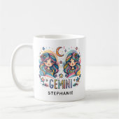 Personalisierter Gemini Farbiger Astrologie Tierkr Kaffeetasse (Links)
