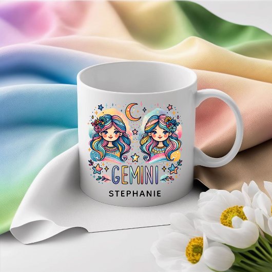 Personalisierter Gemini Farbiger Astrologie Tierkr Kaffeetasse
