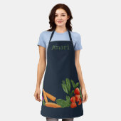 Personalisierter Gemüsegarten Blue Apron Schürze (Getragen)