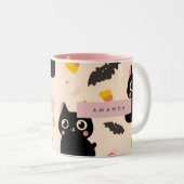 Personalisierter, gemütlicher Fall Halloween Niedl Zweifarbige Tasse (VorderseiteRechts)