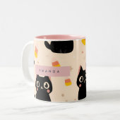 Personalisierter, gemütlicher Fall Halloween Niedl Zweifarbige Tasse (Vorderseite Links)