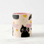 Personalisierter, gemütlicher Fall Halloween Niedl Zweifarbige Tasse (Mittel)