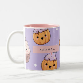 Personalisierter, gemütlicher Fall Halloween Pumpk Zweifarbige Tasse