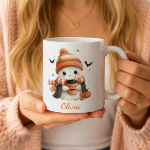 Personalisierter gemütlicher Geist und Kürbisgewür Kaffeetasse
