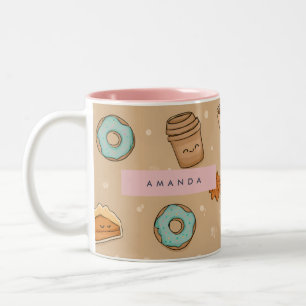 Personalisierter gemütlicher Herbst Kürbiskuchen D Zweifarbige Tasse