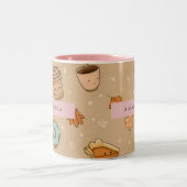 Personalisierter gemütlicher Herbst Kürbiskuchen D Zweifarbige Tasse (Mittel)