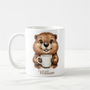 Personalisierter gemütlicher Kaffee-Biber-Waldmorg Kaffeetasse