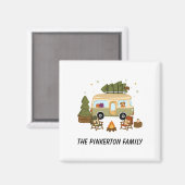 Personalisierter gemütlicher Weihnachts-Camper Magnet (Vorderseite/Rückseite)