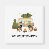 Personalisierter gemütlicher Weihnachts-Camper Magnet (Vorne)