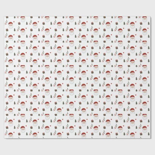 Personalisierter gemütlicher Weihnachtsmann Weihna Geschenkpapier (Flach)