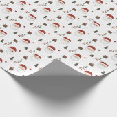 Personalisierter gemütlicher Weihnachtsmann Weihna Geschenkpapier (Ecke)