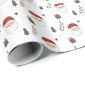 Personalisierter gemütlicher Weihnachtsmann Weihna Geschenkpapier (Rolleneckpunkt)