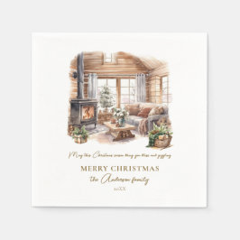 Personalisierter, gemütlicher Weihnachtsurlaub Zuh Serviette