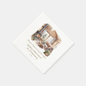 Personalisierter, gemütlicher Weihnachtsurlaub Zuh Serviette (Ecke)