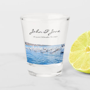 Personalisierter Genfer See Wisconsin Shot Glass Schnapsglas