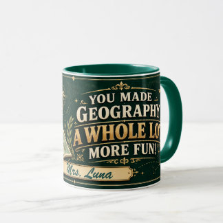 Personalisierter Geographie-Lehrer-Mug, Lustiges D Tasse