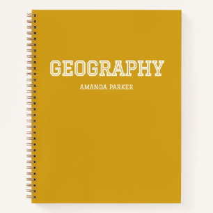 Personalisierter Geographie-Schulkalender Gelb Notizblock