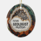 Personalisierter Geologe Keramik Ornament (Links)