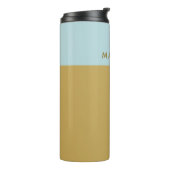 Personalisierter geometrischer Farbblock mit blaue Thermosbecher (Nach links gedreht)