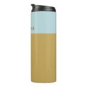 Personalisierter geometrischer Farbblock mit blaue Thermosbecher (Nach rechts gedreht)