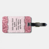 Personalisierter Gepäck-Umbau-Rosen-GoldGlitzer Gepäckanhänger (Rückseite horizontal)