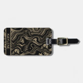 Personalisierter Gepäckanhänger aus Marmor (Vorderseite horizontal)