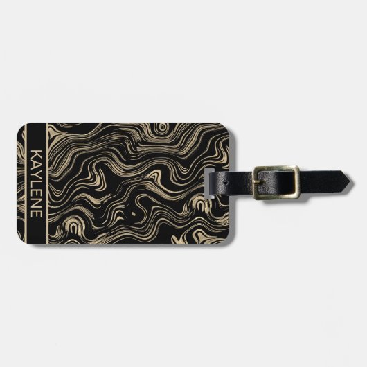 Personalisierter Gepäckanhänger aus Marmor (Vorderseite horizontal)