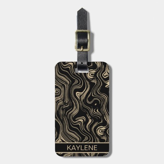 Personalisierter Gepäckanhänger aus Marmor (Vorderseite vertikal)