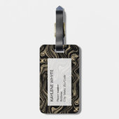 Personalisierter Gepäckanhänger aus Marmor (Rückseite vertikal)