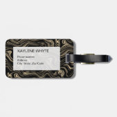 Personalisierter Gepäckanhänger aus Marmor (Rückseite horizontal)