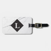 Personalisierter Gepäckanhänger aus weißem Marmor (Vorderseite horizontal)