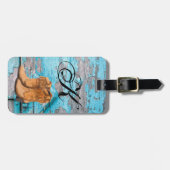 Personalisierter Gepäckanhänger Blue Wood Stall Do (Vorderseite horizontal)