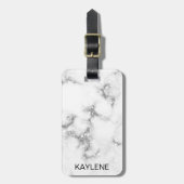 Personalisierter Gepäckanhänger für Silver Glitzer (Vorderseite vertikal)