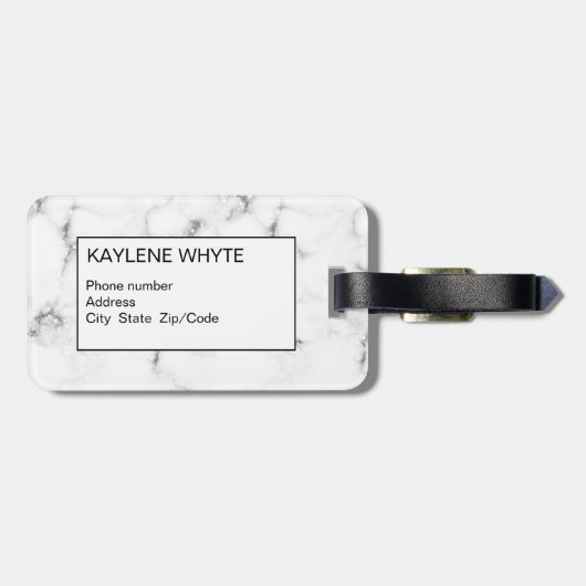 Personalisierter Gepäckanhänger für Silver Glitzer (Rückseite horizontal)