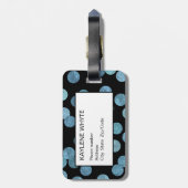 Personalisierter Gepäckanhänger für türkisfarbene  (Rückseite vertikal)