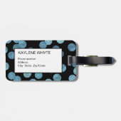 Personalisierter Gepäckanhänger für türkisfarbene  (Rückseite horizontal)