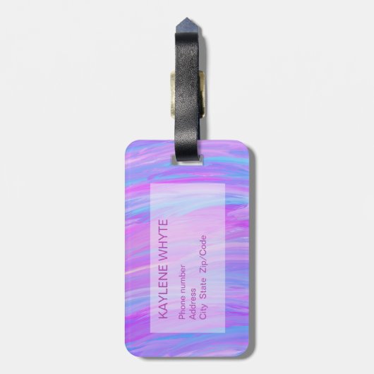 Personalisierter Gepäckanhänger in lackierten Farb (Rückseite vertikal)