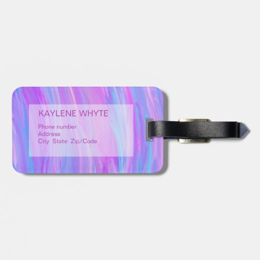 Personalisierter Gepäckanhänger in lackierten Farb (Rückseite horizontal)