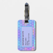 Personalisierter Gepäckanhänger mit bunten Kuben (Rückseite vertikal)