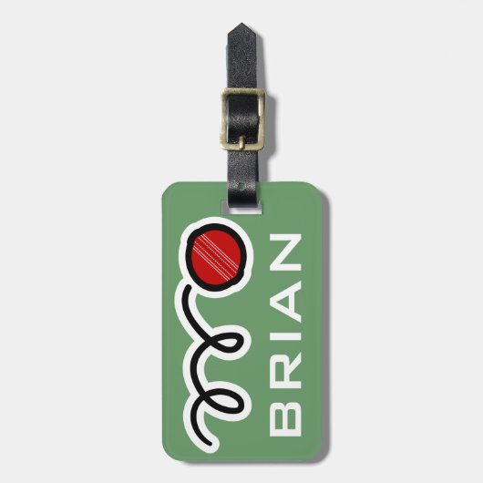 Personalisierter Gepäckanhänger mit lustigem Crick (Vorderseite vertikal)