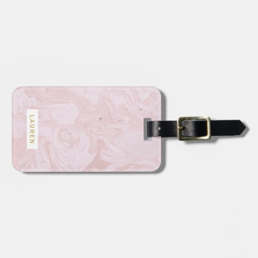 Personalisierter Gepäckanhänger mit modernem rosa  (Vorderseite horizontal)