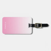 Personalisierter Gepäckanhänger Rosa Gradient Ombr (Vorderseite horizontal)