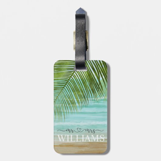 Personalisierter Gepäcktag im Tropical Palm Trees  Gepäckanhänger (Rückseite vertikal)