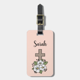 Personalisierter Gepäckträger für Kreuz und Blume Gepäckanhänger