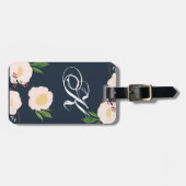 Personalisierter Gepäckträger-Tag Weiße Blume mit Gepäckanhänger (Vorderseite horizontal)