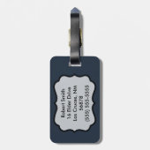 Personalisierter Gepäckträger-Tag Weiße Blume mit Gepäckanhänger (Rückseite vertikal)