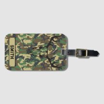 Personalisierter Gepäckträger Tag Woodlands Camouf