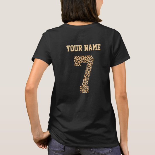 Personalisierter Geparter Nummer 7 T - Shirt (Rückseite)