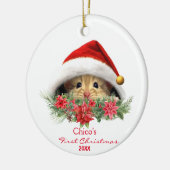 Personalisierter Gerbil Hamster in der Weihnachtsm Keramik Ornament (Links)